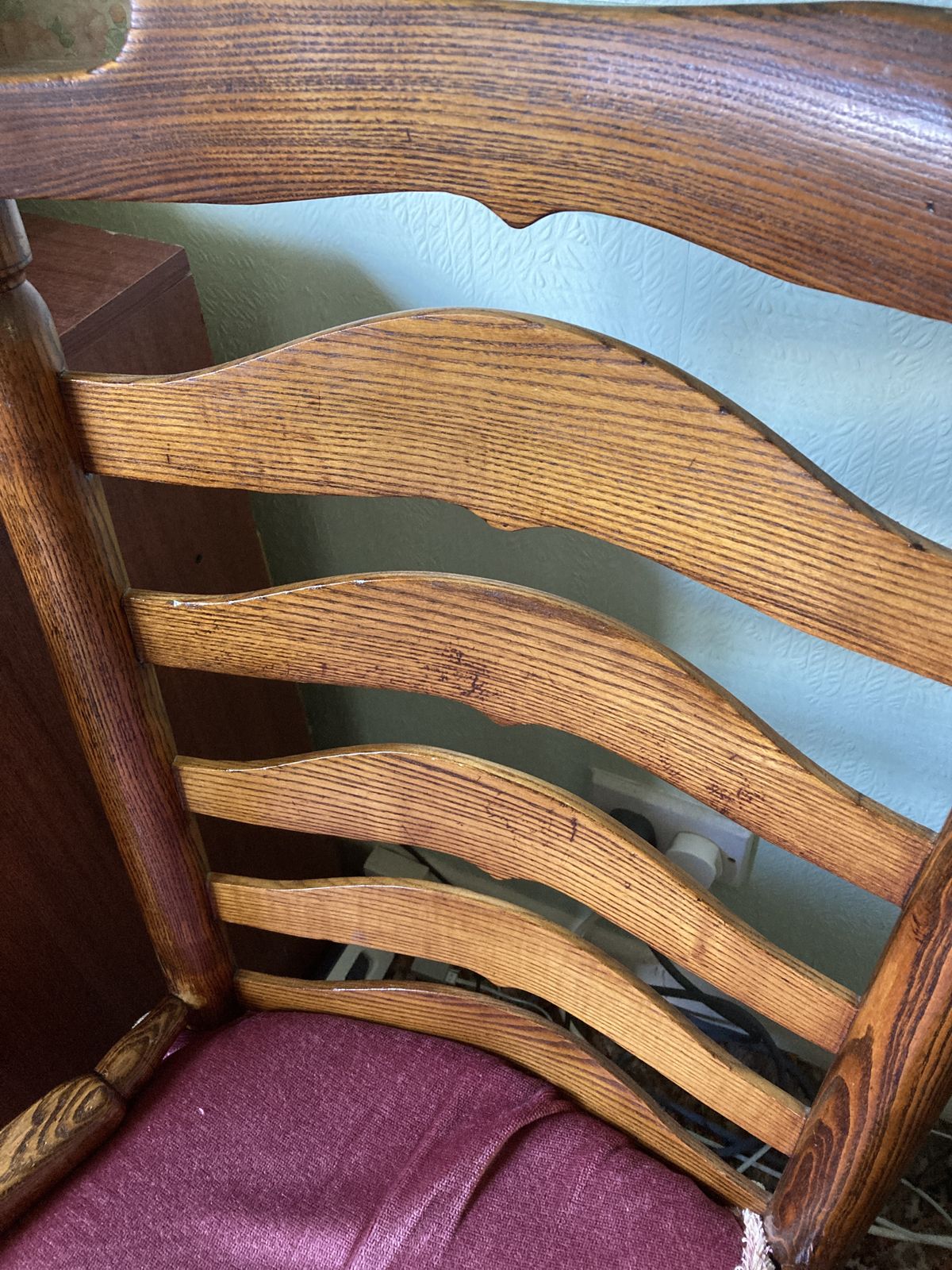 Ladder Back Oak Low Chair photo for sale