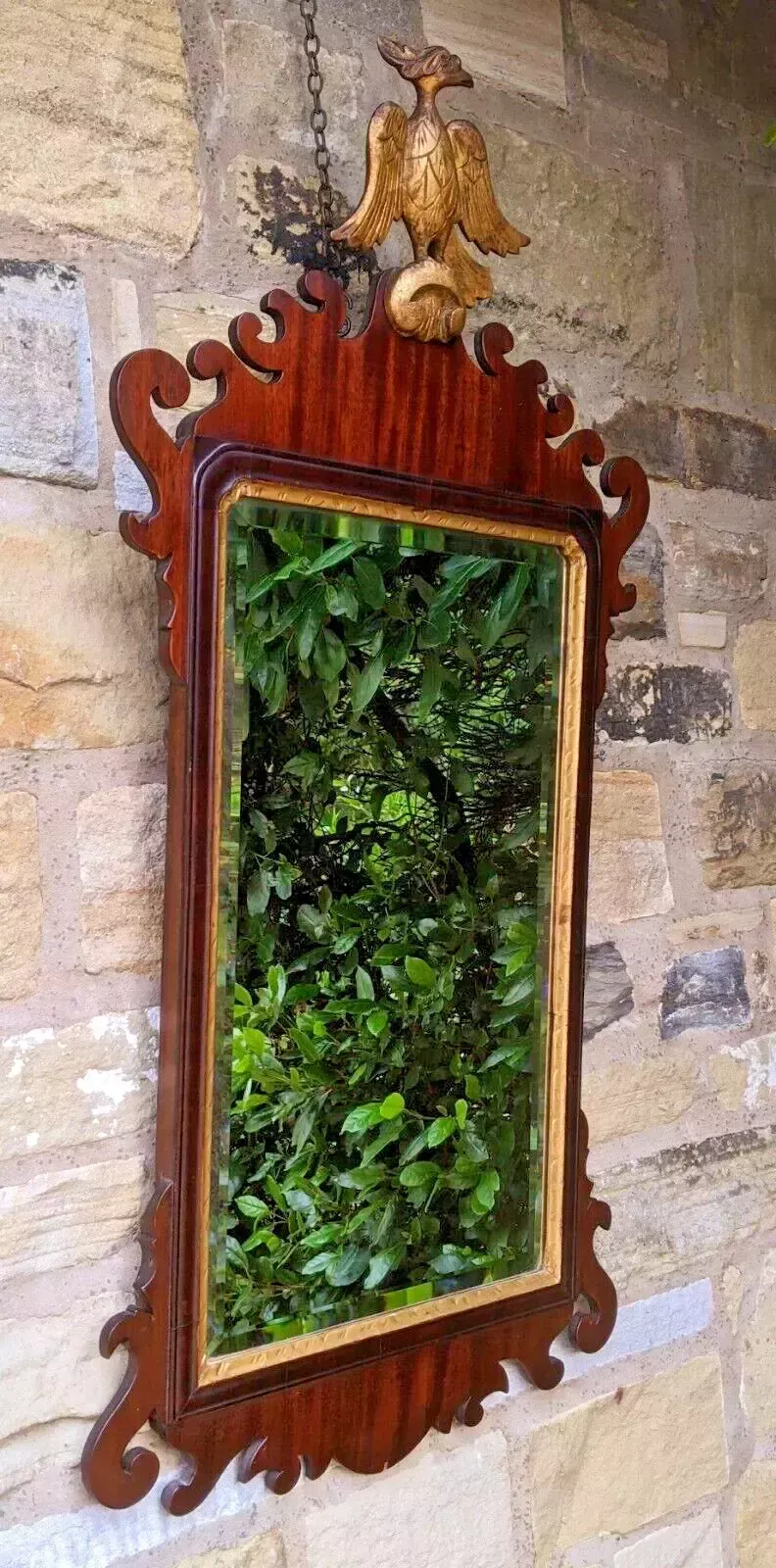 Antique Mahogany Pier Glass Mirror Regency Revival photo for sale
