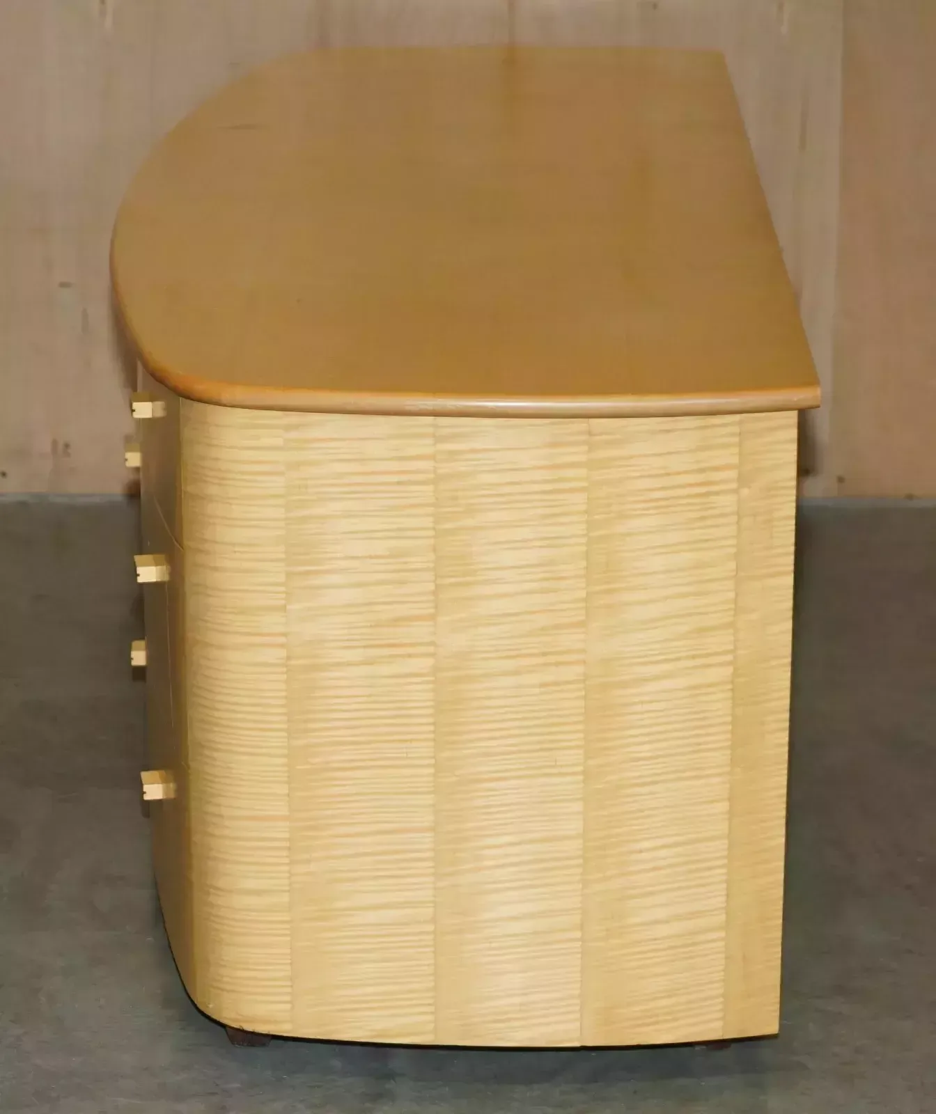 photo buy Sublime Bow Fronted Baxter & Lee Satin Birch Chest Of Drawers Sideboard Part Set
