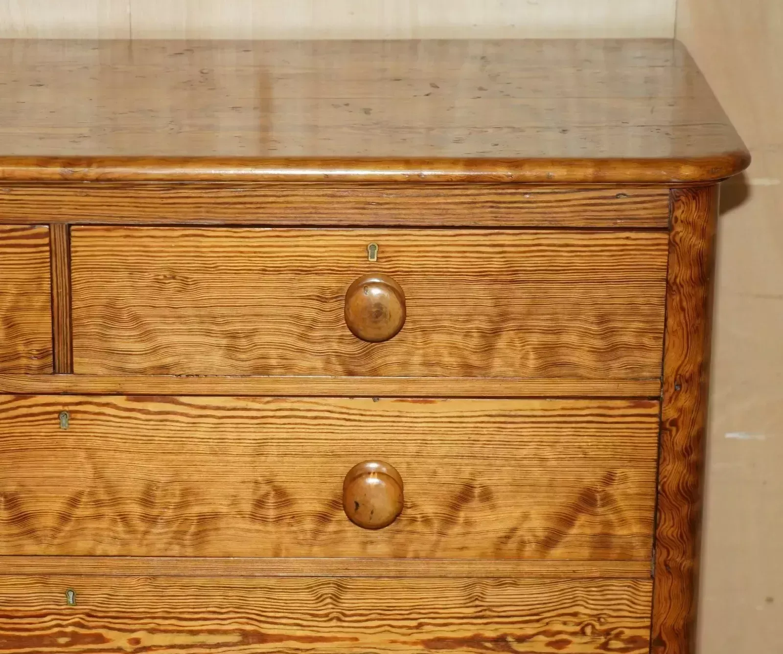 Very Large Antique Victorian Circa 1880 Farm House Pitch Pine Chest Of Drawers photo Furniture