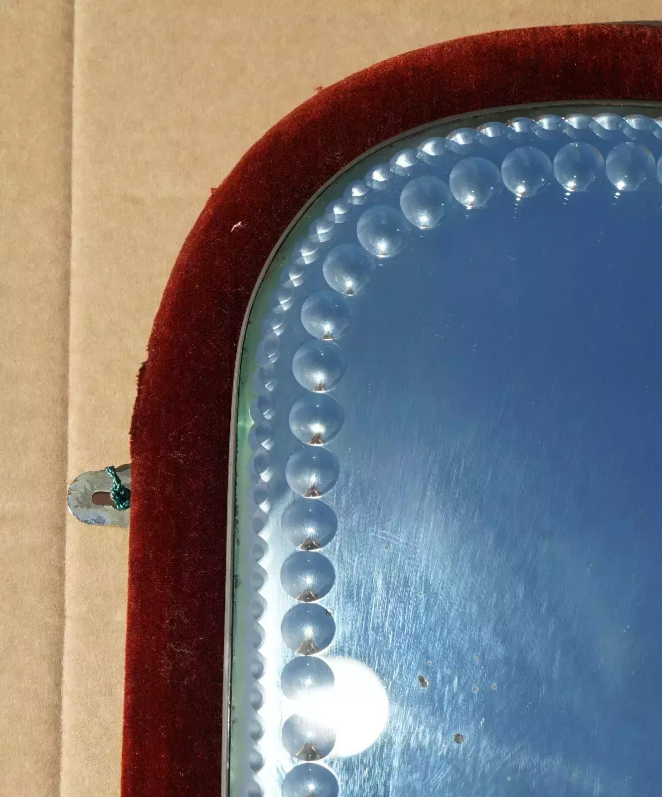 2950.0 Antique Pair Of English Circa 1880 Victorian Velvet Display Sorcerer's Mirrors photo