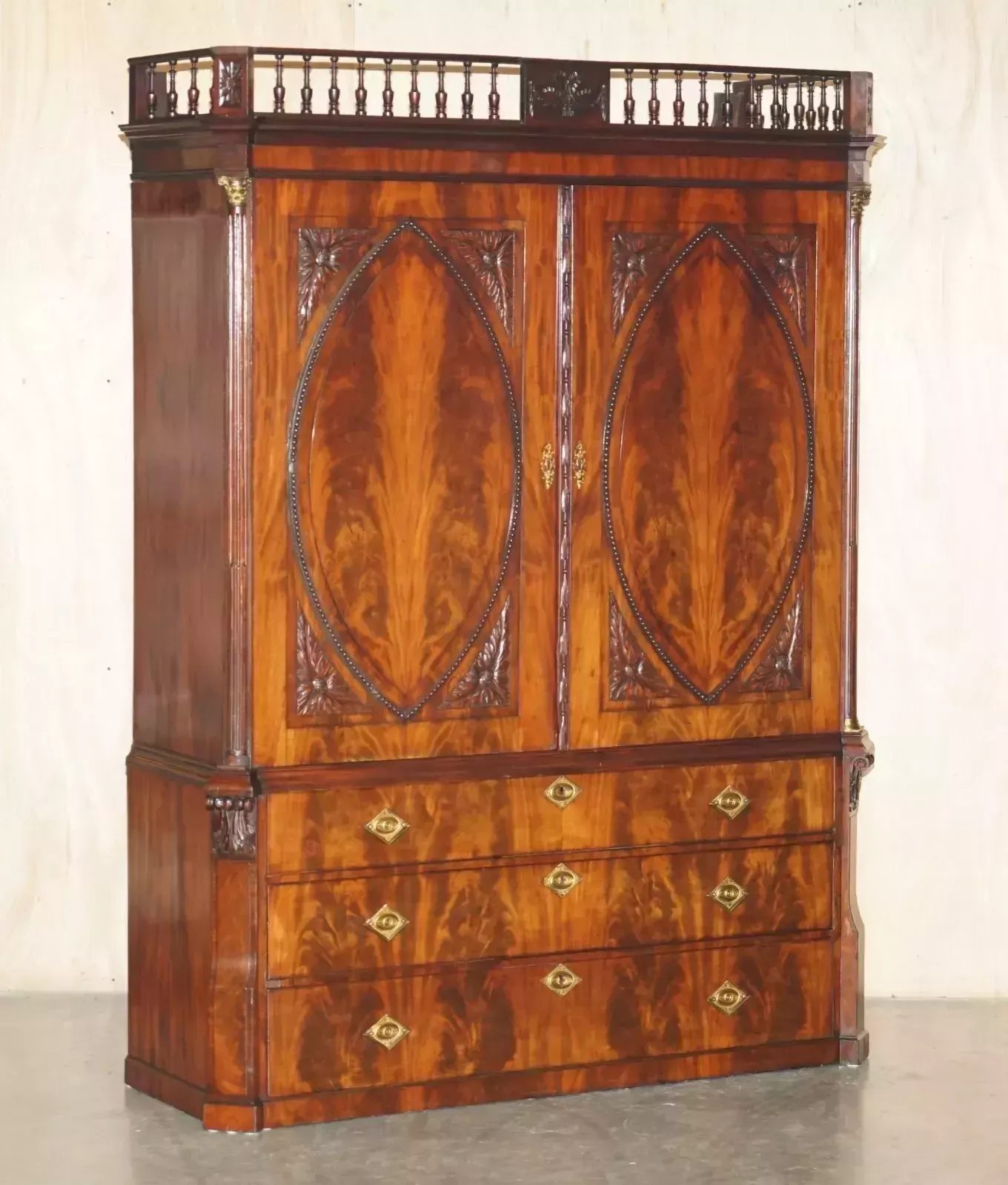 Outstanding 18th Century Antique 1760 Thomas Chippendale Wardrobe Linen Press