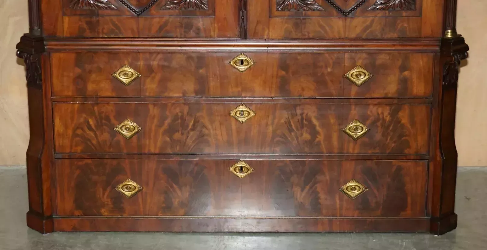 Outstanding 18th Century Antique 1760 Thomas Chippendale Wardrobe Linen Press photo for sale