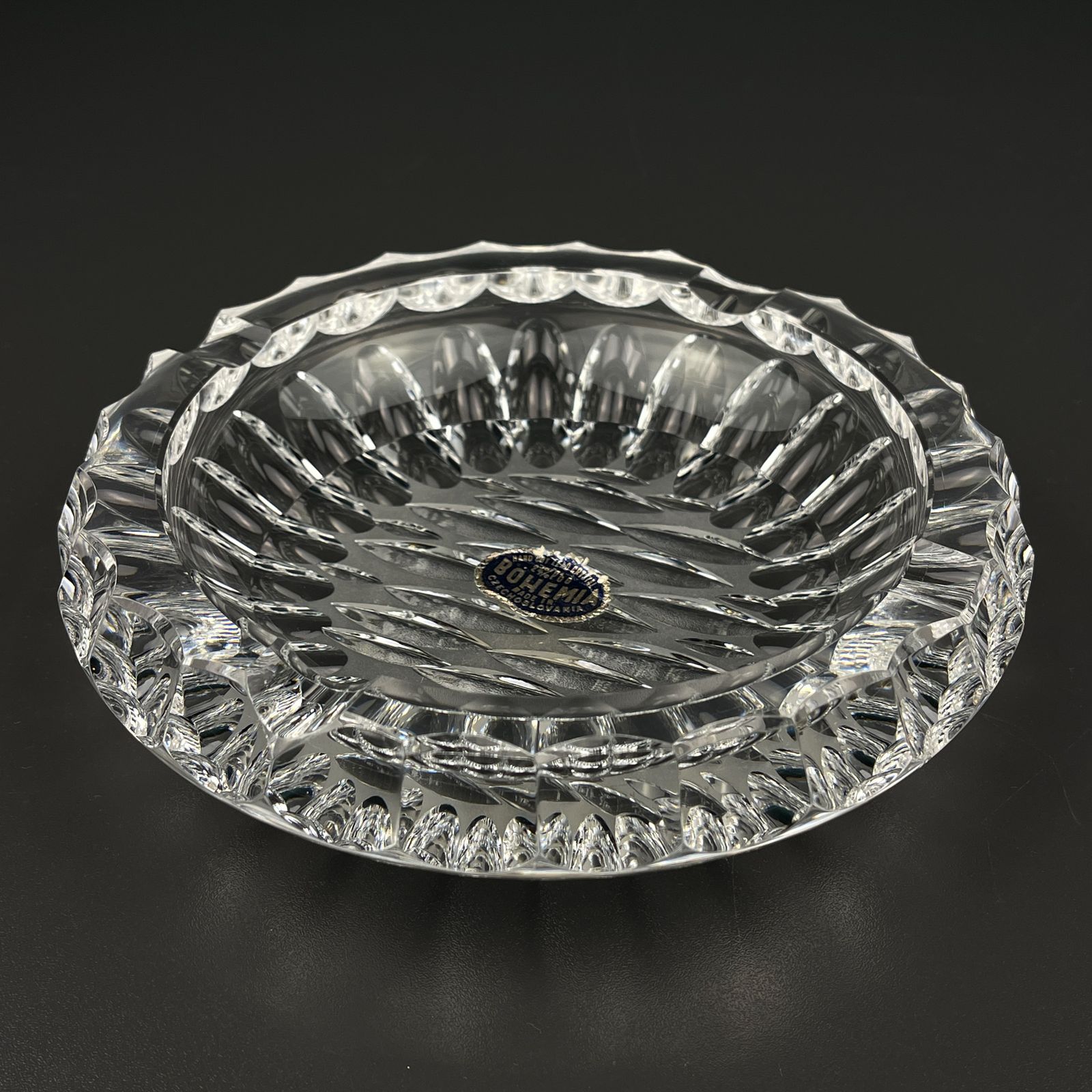 Vintage Bohemian Glass Ashtray By Bohemia Crystal, Czechoslovakia, 1970s photo buy
