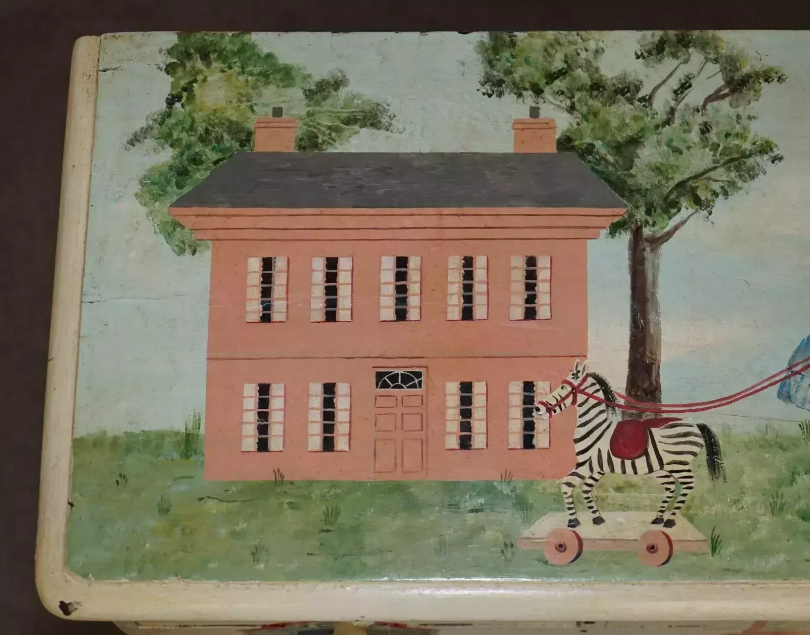 Exquisite Antique Victorian Pitch Pine Nursery Hand Painted Chest Of Drawers photo 1750.0