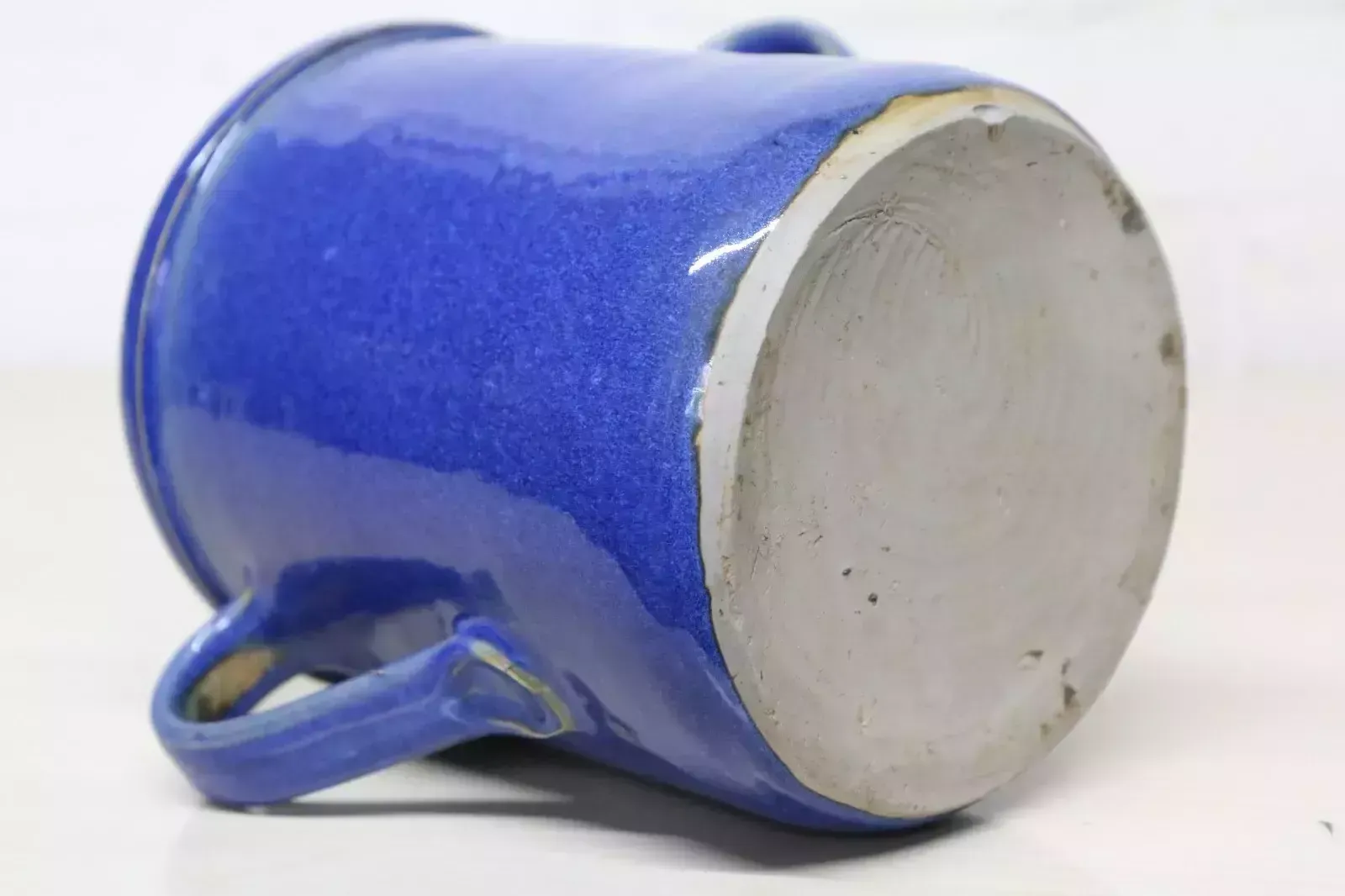 Vintage French Confit Pot Twin Handle Cobalt Blue Colouring & Gloss Glazed photo buy