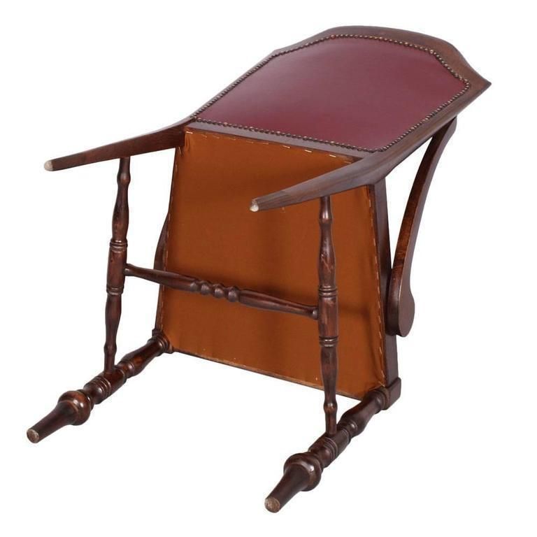 Restored Chair Armchair Empire Of The Art Deco Period In Walnut And Leather photo Furniture