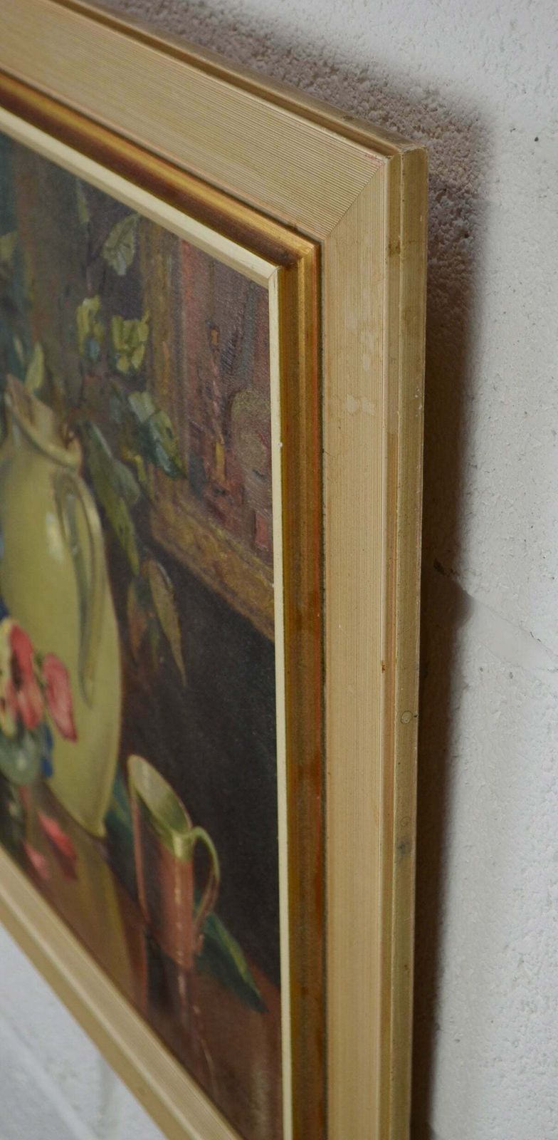 Vintage Still Life Oil On Canvas   Donald Greig 1916  09 photo Art