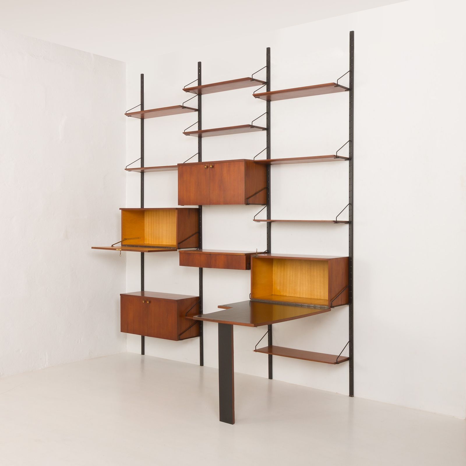 Italian Mid Century Modern Extra Large Wall Unit With Hidden Desk, 1960s photo 4485.0