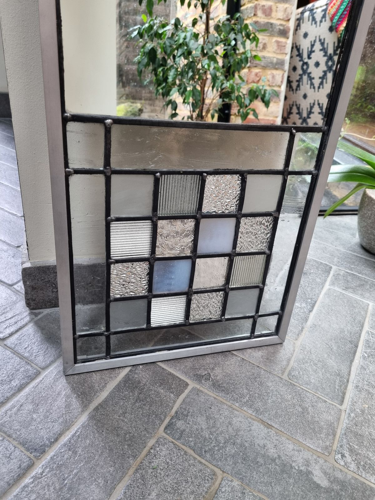 Sarah Hayhoe Silver And White Glass & Aluminium Mirror photo for sale