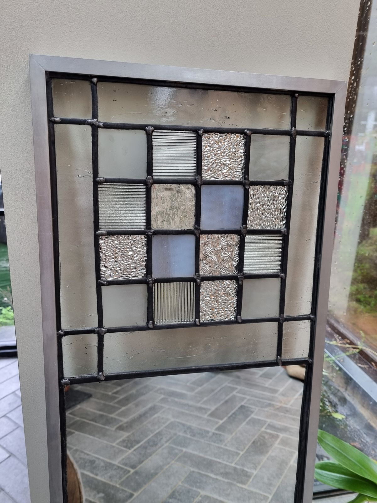 Sarah Hayhoe Silver And White Glass & Aluminium Mirror photo furniture