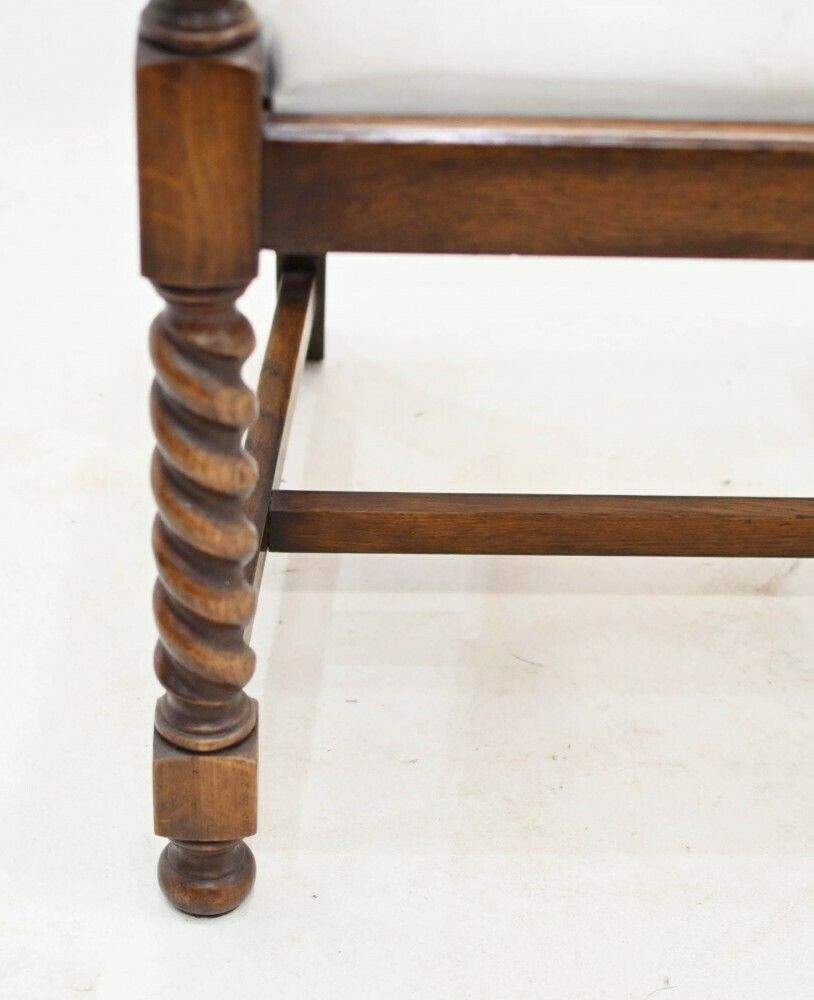 Pair William And Mary Oak Chairs Barley Twist Farmhouse photo vinterior