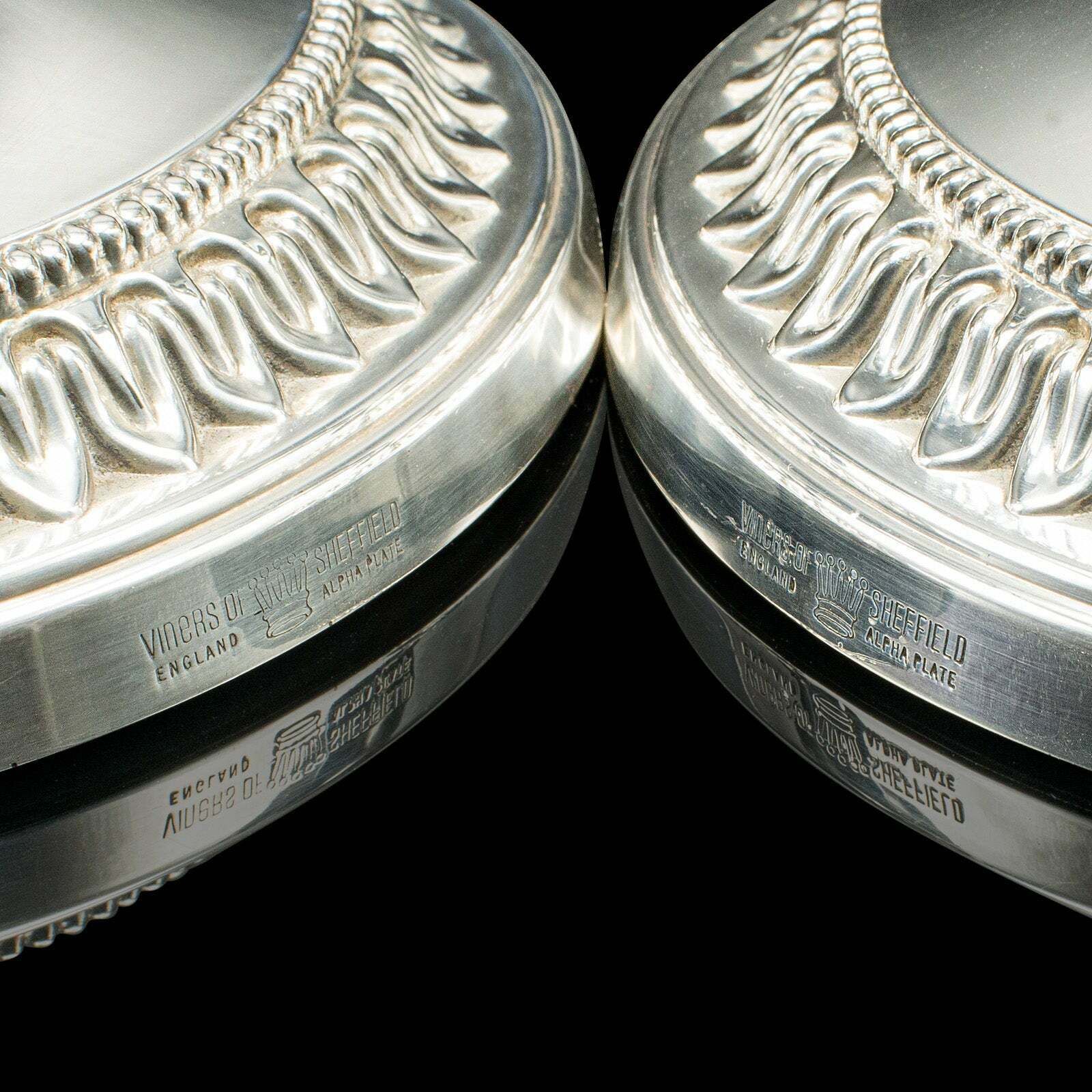 Pair Of Vintage Low Candlesticks English Silver Plate Candle Nozzle C 1950 photo vintage
