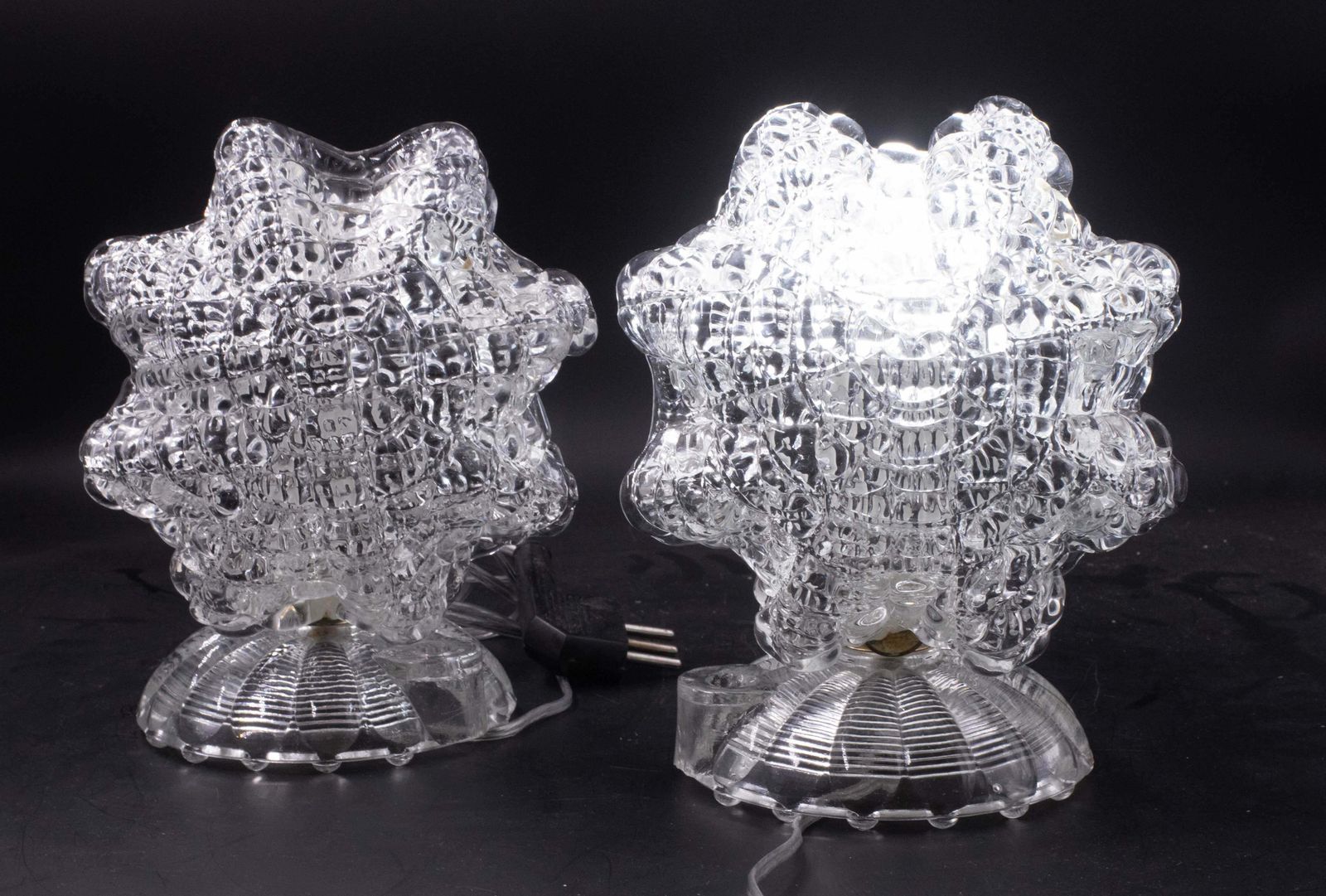photo furniture "Stars" Set Of 2 Art Decò Murano Glass Barovier E Toso Table Lamp, 1940