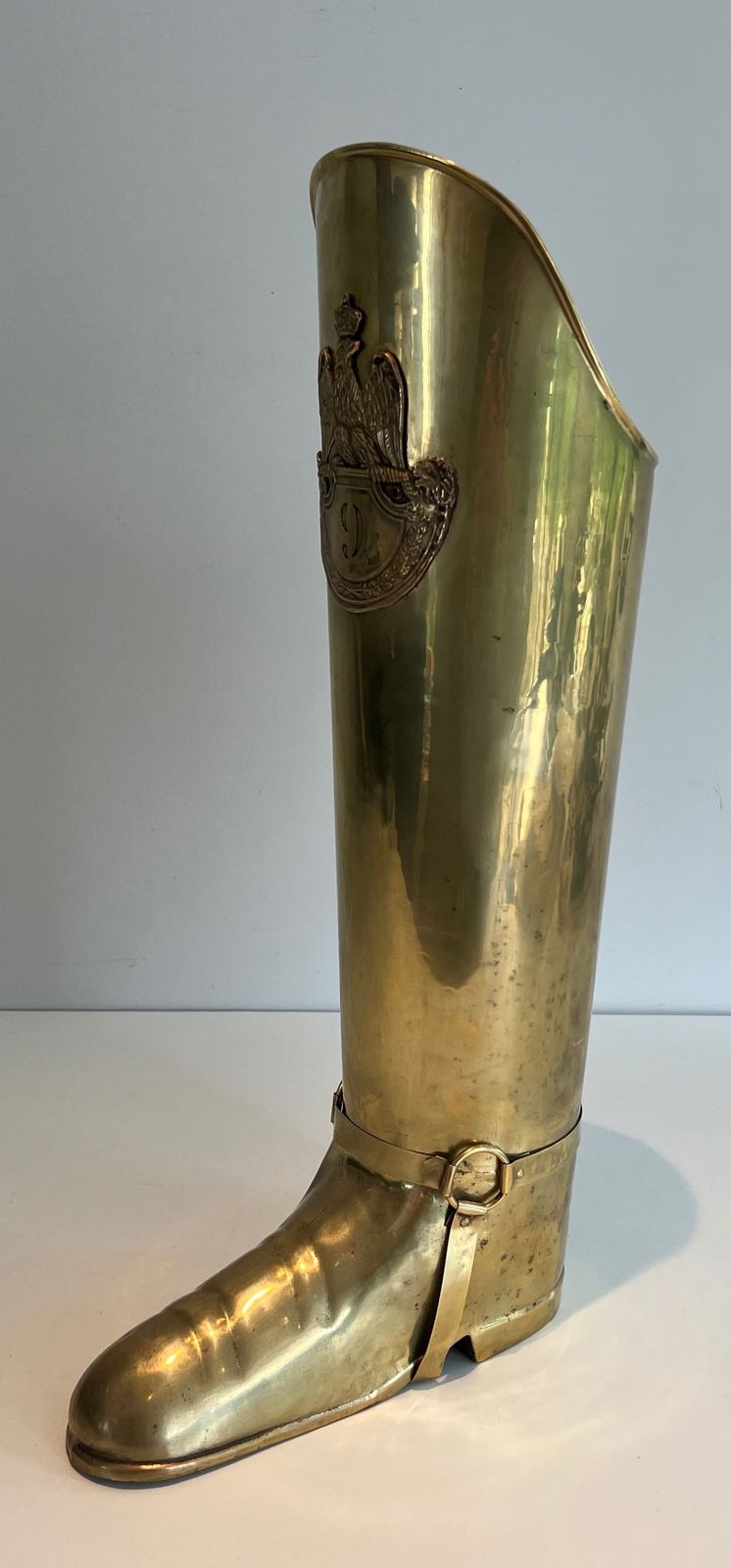 850.0 Brass Boot Shaped Umbrella Stand photo