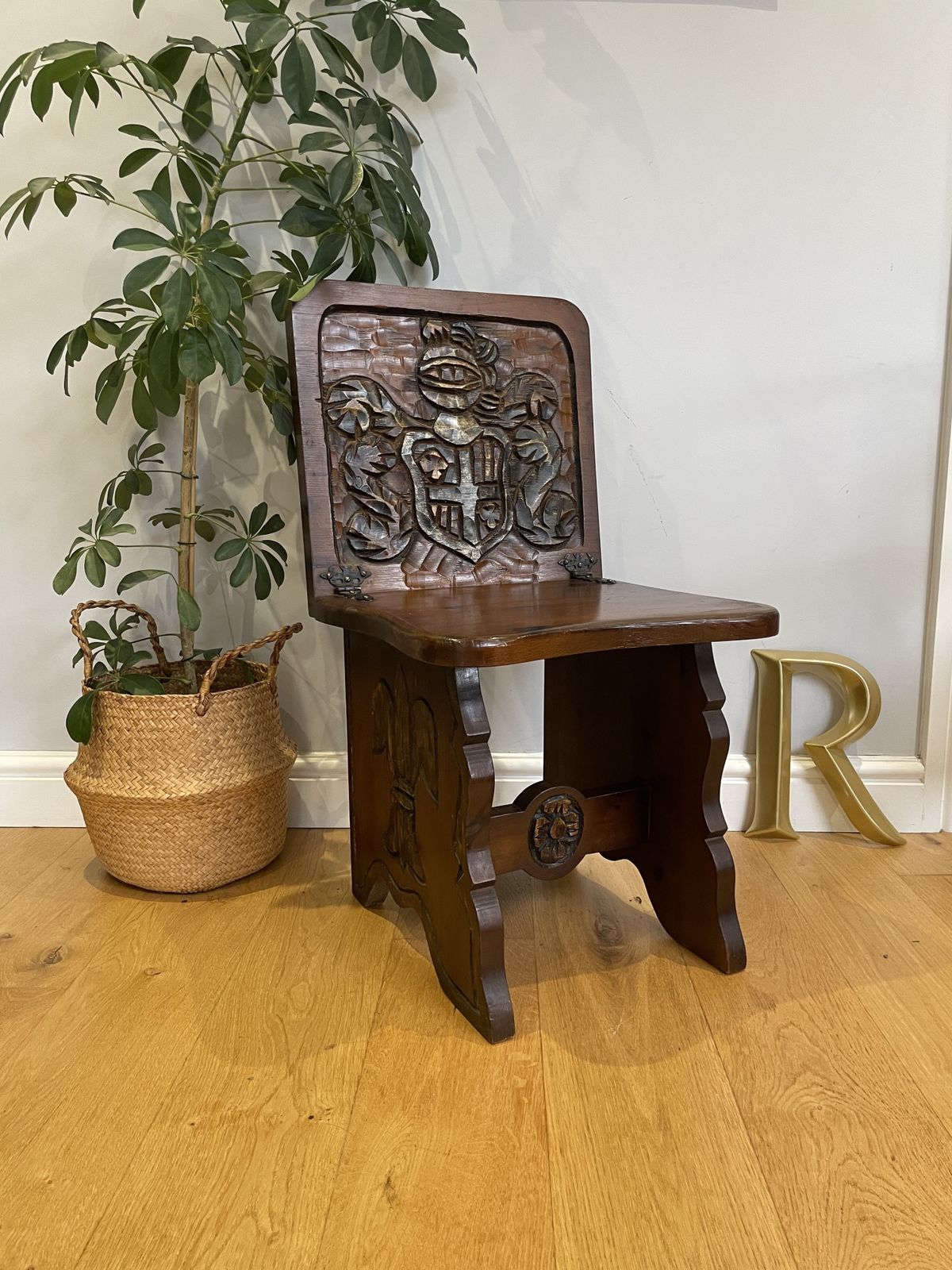 Antique Metamorphic Table/ Chair Carved Oak