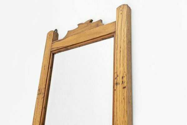 French Wooden Shaving Cabinet With Mirror, 1890s photo 600.0
