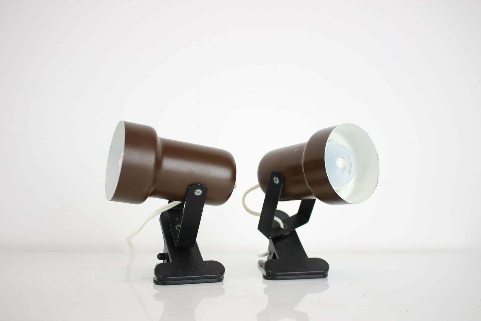 Lighting Pair Of Two Attachable Table Lamps With A Clip, 1970's, Czechoslovakia photo