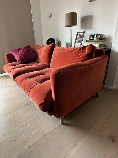 Near New Large Loaf Banoffee Sofa In Broken Pot Clever Velvet