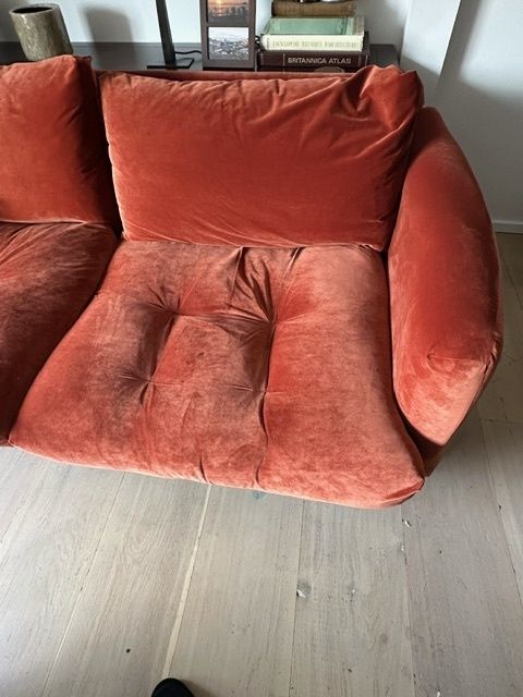 Near New Large Loaf Banoffee Sofa In Broken Pot Clever Velvet photo for sale
