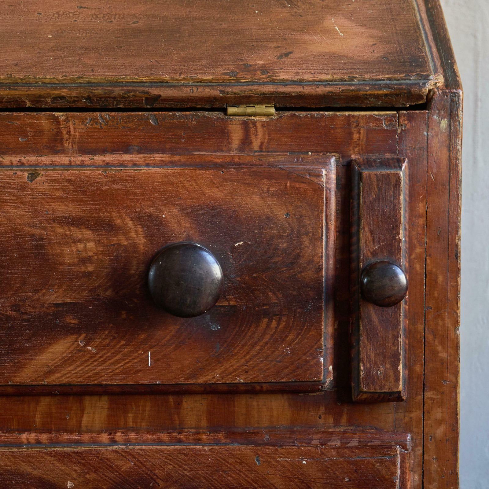 Furniture Faux Mahogany Bureau, 1800s, Antique photo