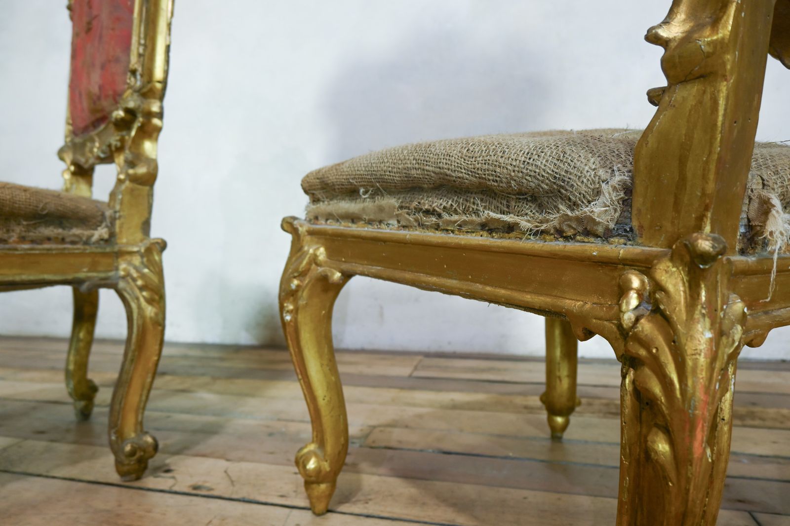 photo buy A Pair Of 18th Century North Italian Giltwood Side Chairs