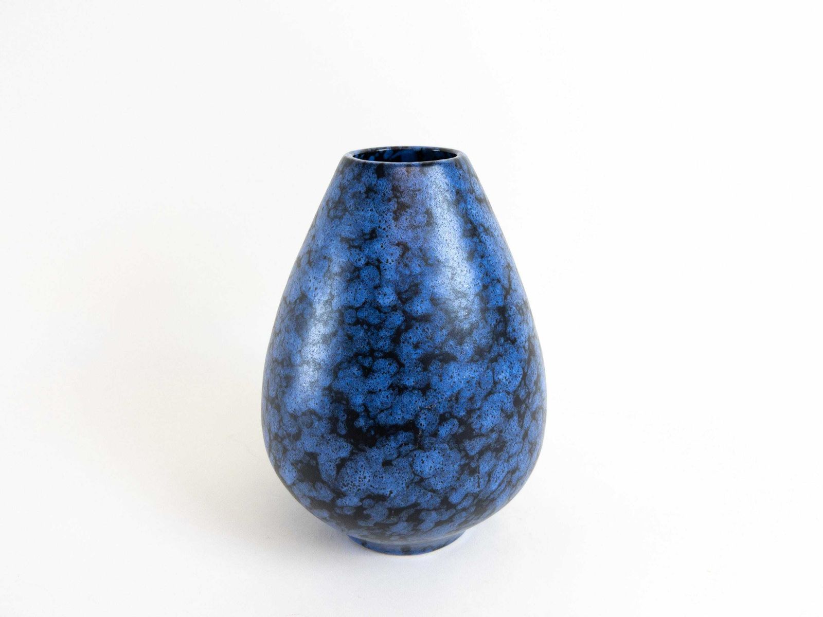 Simon Peter Gerz Ceramic Vase   Blue Black West German Pottery   Rare Sp Gerz Vase Form 1004/18 photo 68.0