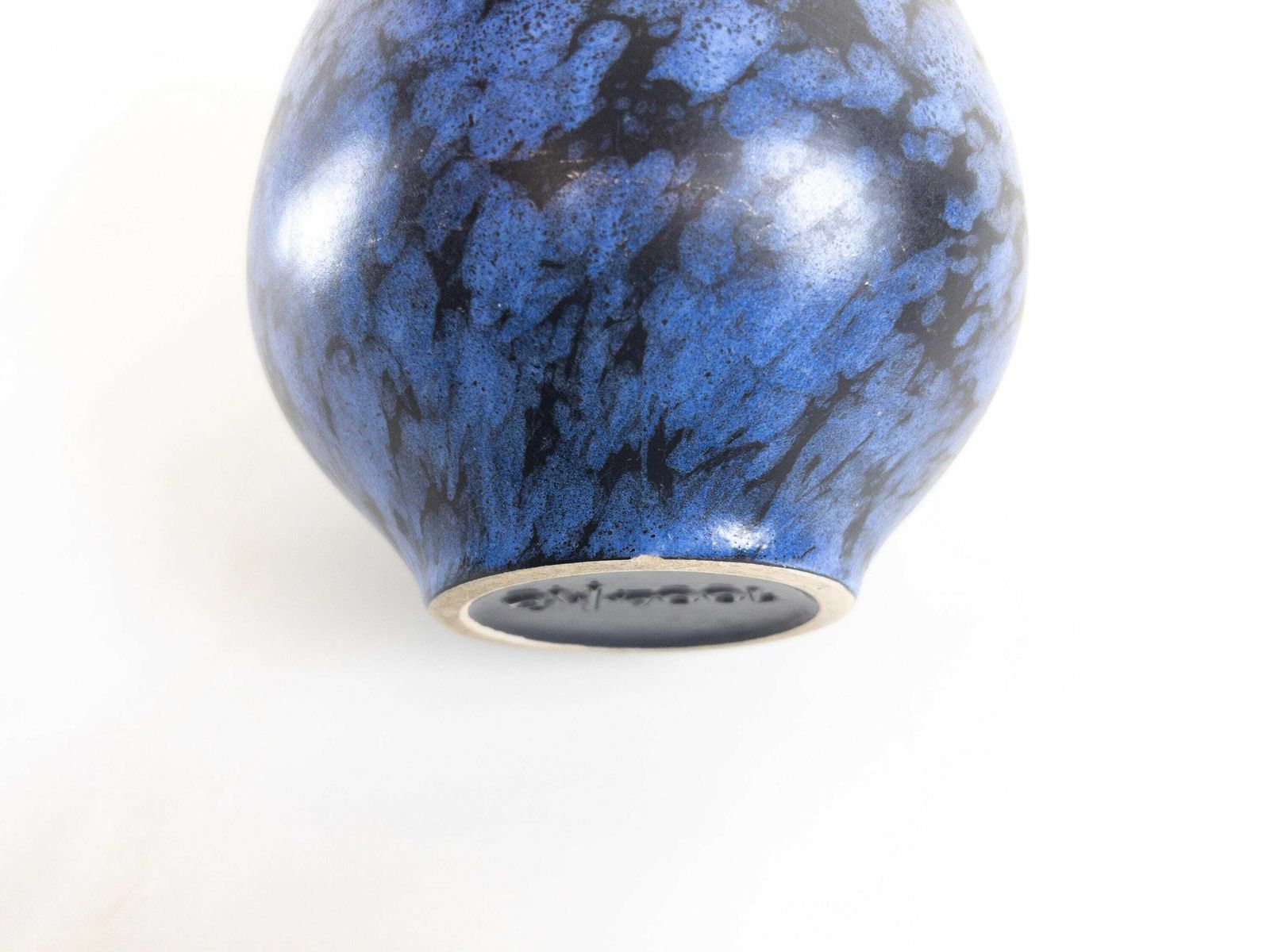 photo for sale Simon Peter Gerz Ceramic Vase   Blue Black West German Pottery   Rare Sp Gerz Vase Form 1004/18