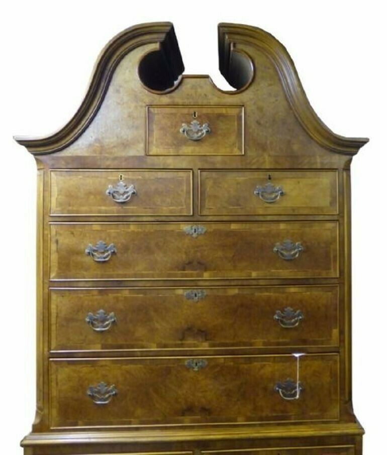Antique Queen Anne Revival Walnut Chest On Stand photo for sale