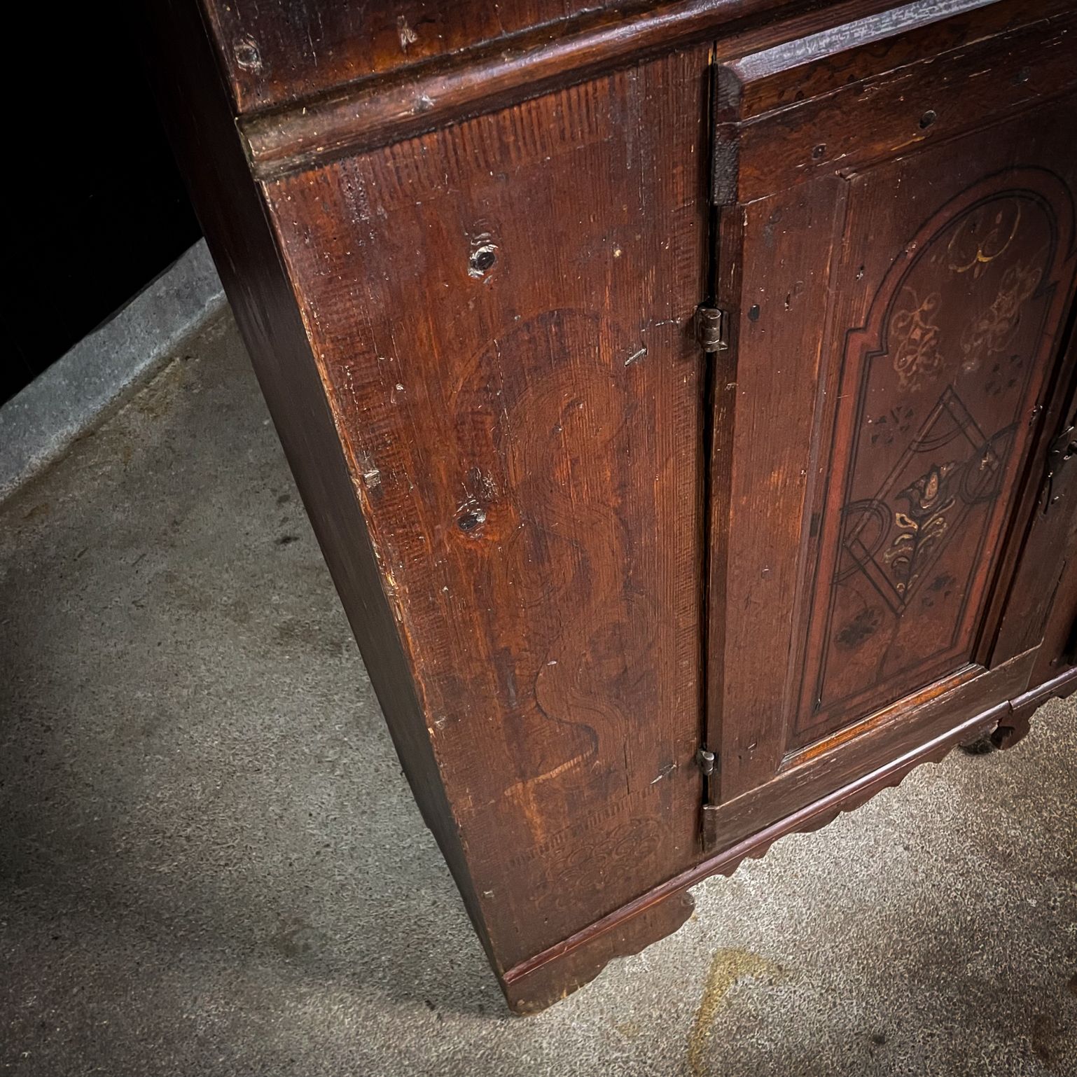 photo for sale Country 18th Century Swedish Folk Art Wardrobe