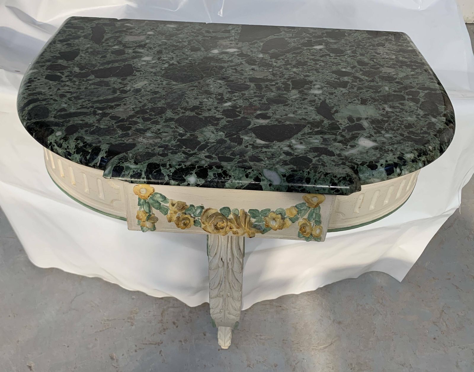 Louis XVI Style Wall Console In Lacquered Wood, 20th Century photo 615.825