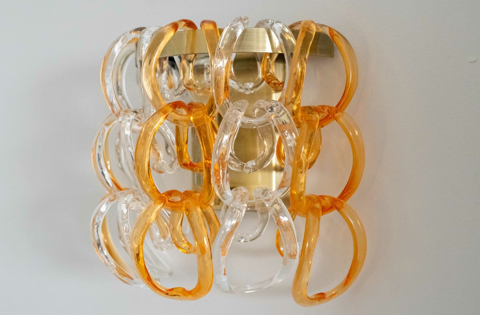 Fabulous Murano Glass Wall Light With Hand Made Glass Pieces Originally Commissioned By Bvlgar.
