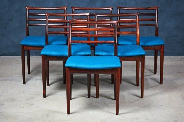 Deense Eetkamerstoelen In Palissanderhout Van Erling Torvits Voor Sorø Stolefabrik, Ca. Jaren 1960, Set Van 6