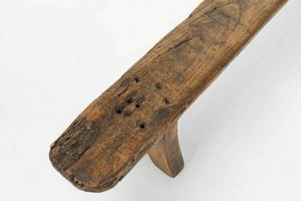 Decorative Wooden Low Bench, France, 1850s photo vintage