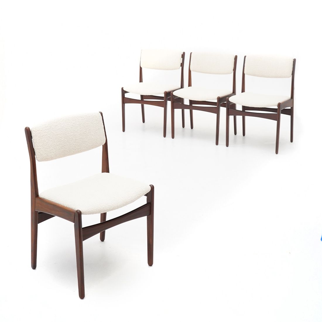 Furniture 4 Teak Chairs By Poul Volther For Frem Rojle, 1960s photo