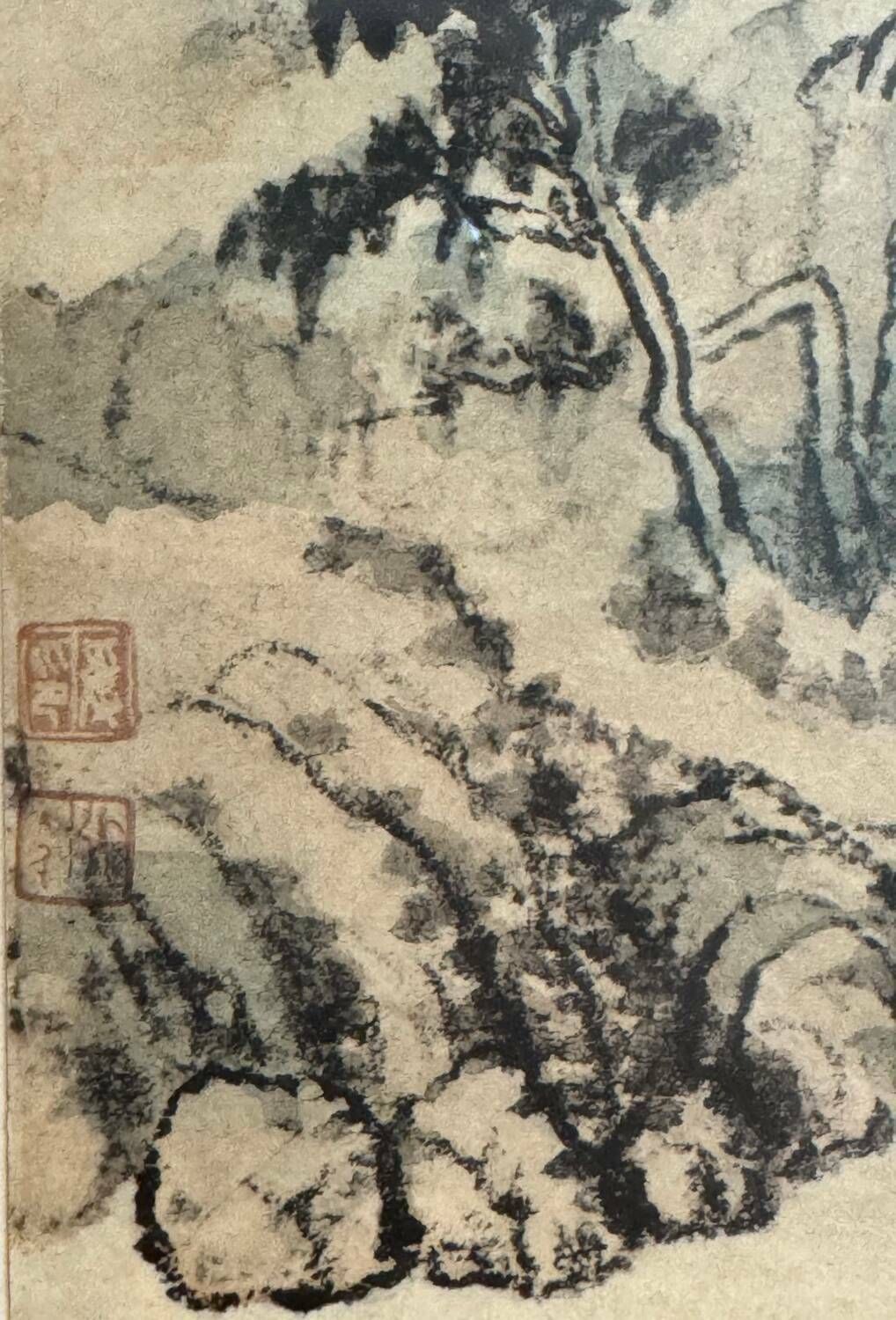 Painting Lake Landscape China 20th Century photo 71.0