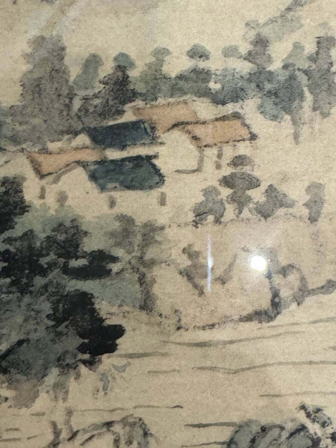Painting Lake Landscape China 20th Century photo buy