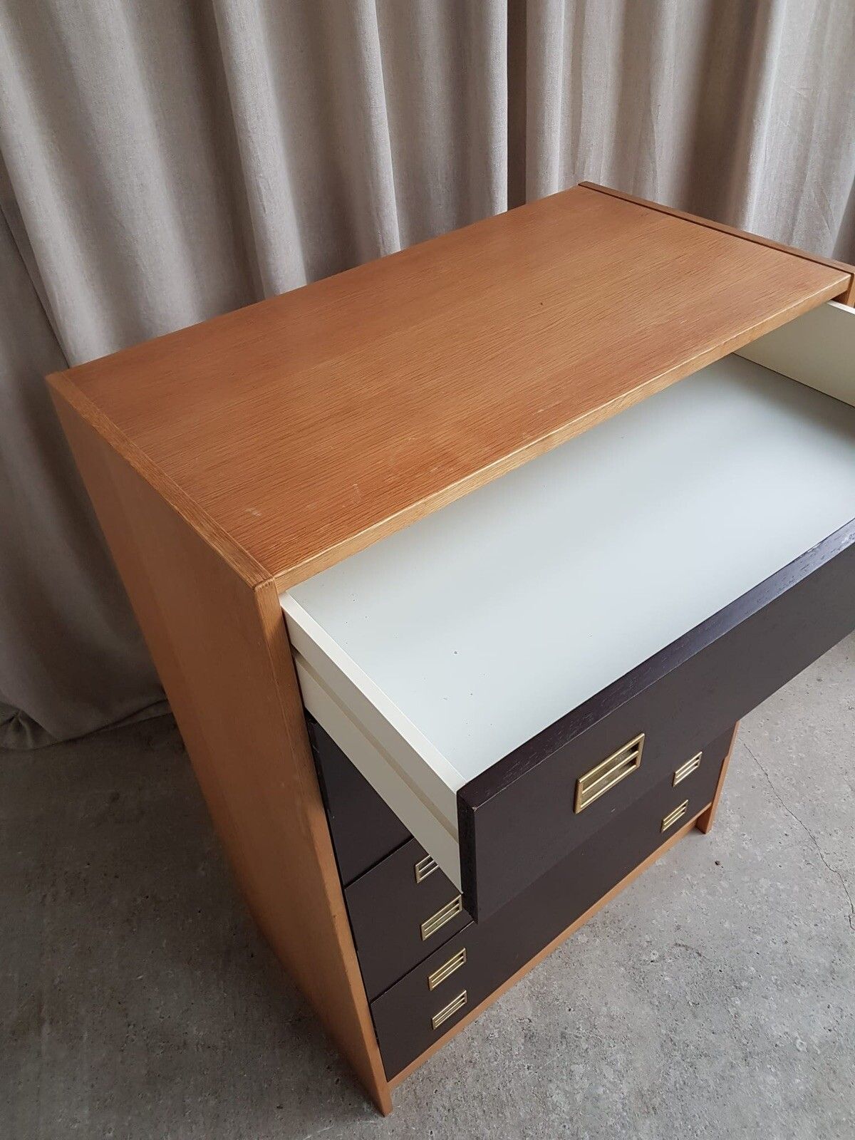 Vtg Mid Century Danish Domino Mobler Scandi Tallboy Chest Of Drawers Retro R613 photo vintage