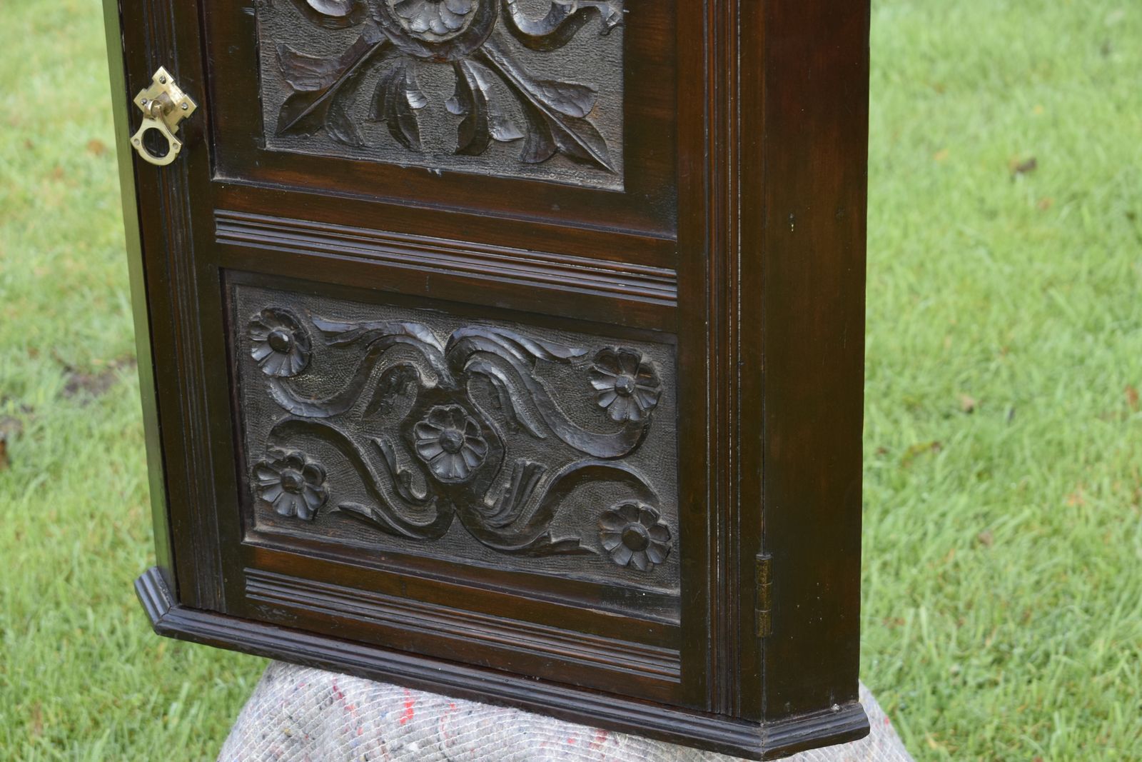 Furniture Late Victorian Pine Corner Cupboard photo