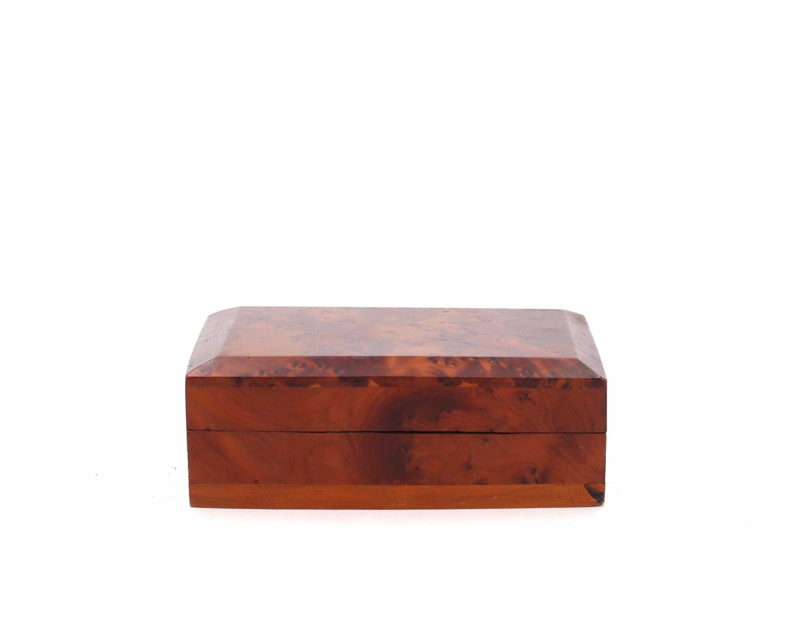 Rechthoekige sieradendoos van iepenhout, jaren 1970 / bureaukistje, houten sculptuur, Boho Chic Bohemian Folk photo furniture