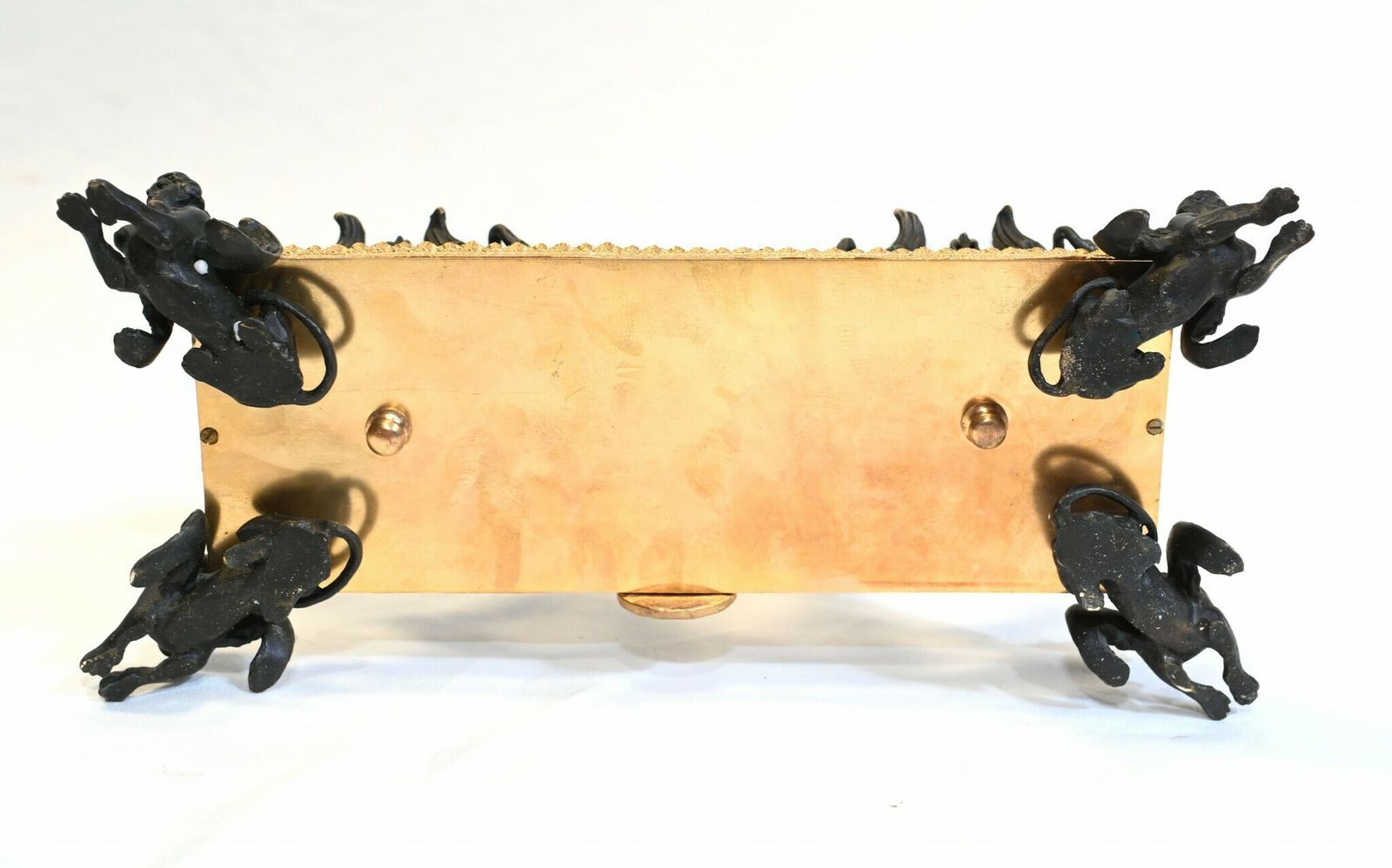 French Empire Marble Inkwell Bronze Sphinx Table photo vinterior