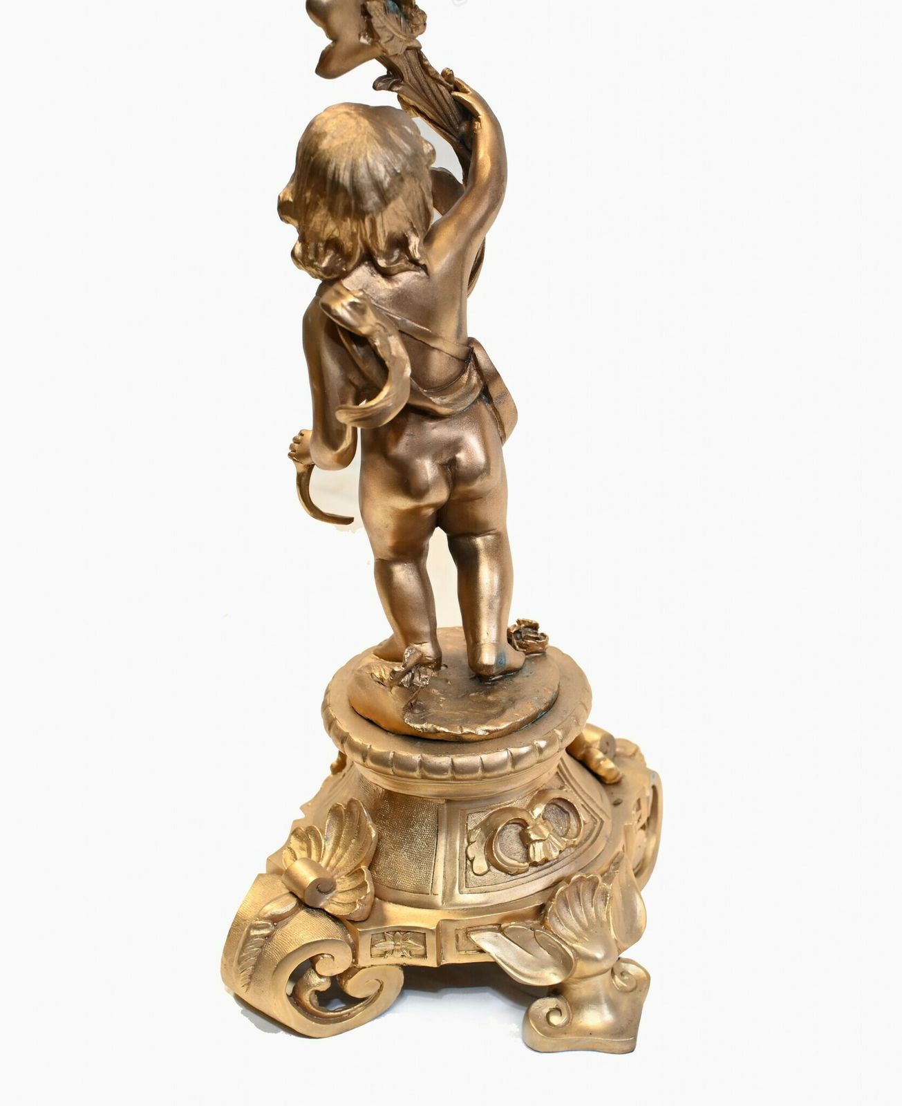 Pair French Ormolu Cherub Candelabras Cupid Louis XV photo Home Decor