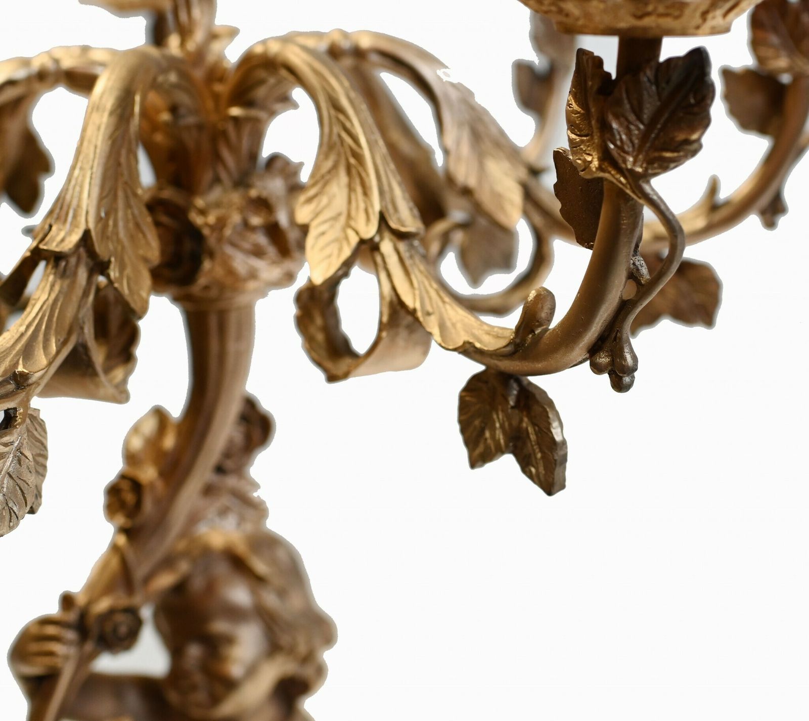 Home Decor Pair French Ormolu Cherub Candelabras Cupid Louis XV photo