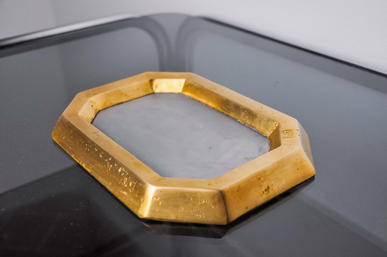 Brutalist Xl Pocket Emptier By David Marshall, Bronze And Aluminum, Spain, 1980 photo vinterior