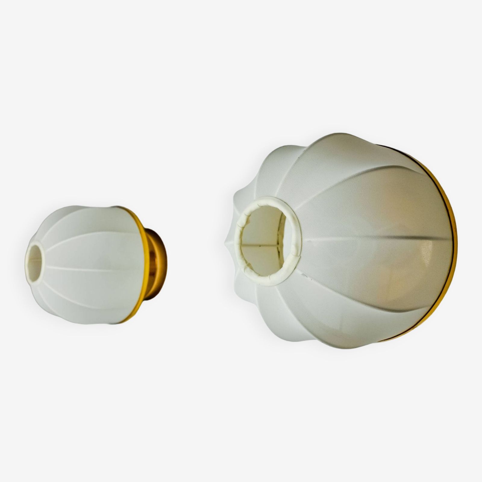 Pair Of Regency Wall Lights, Pine And Stretched Canvas, Italy, 1970