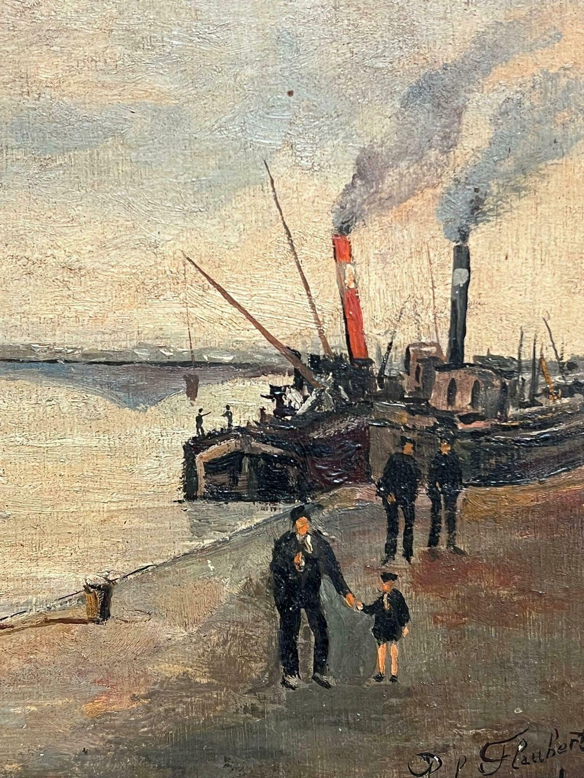 Paul Flaubertview Of Early Rouen, France 20th Century Riverfront Scene With Steamboats20th Century photo buy