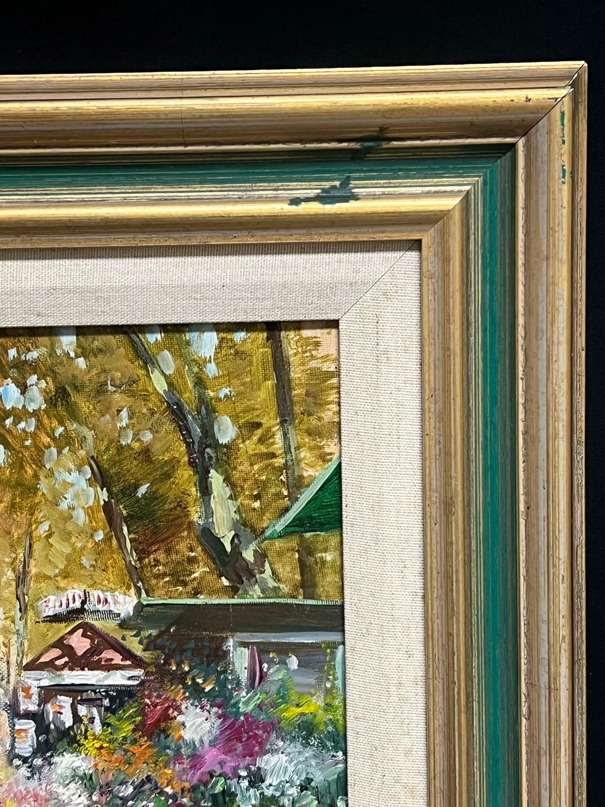 photo furniture French Schoolmid 20th Century Autumnal Parisian Street Scene With Flower Stalls Signed Oil Mid 20th Century