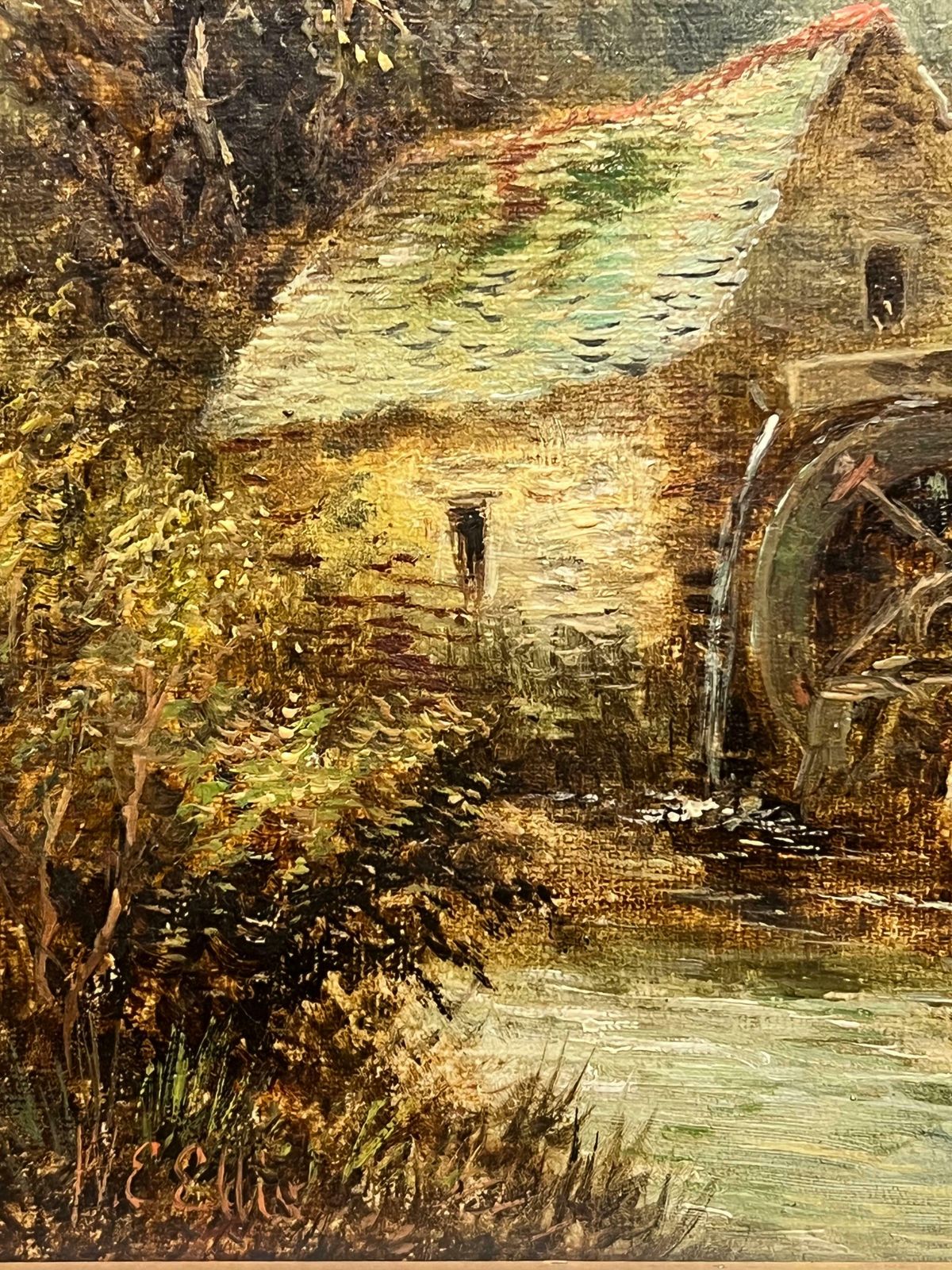 Welsh School19th Century Welsh Oil Landscape With Rustic Watermill With Figure By The Stream19th Century photo vinterior