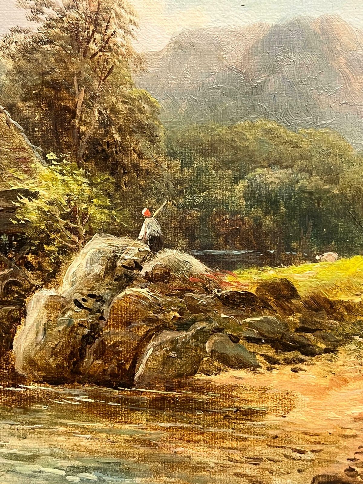 Welsh School19th Century Welsh Oil Landscape With Rustic Watermill With Figure By The Stream19th Century photo buy