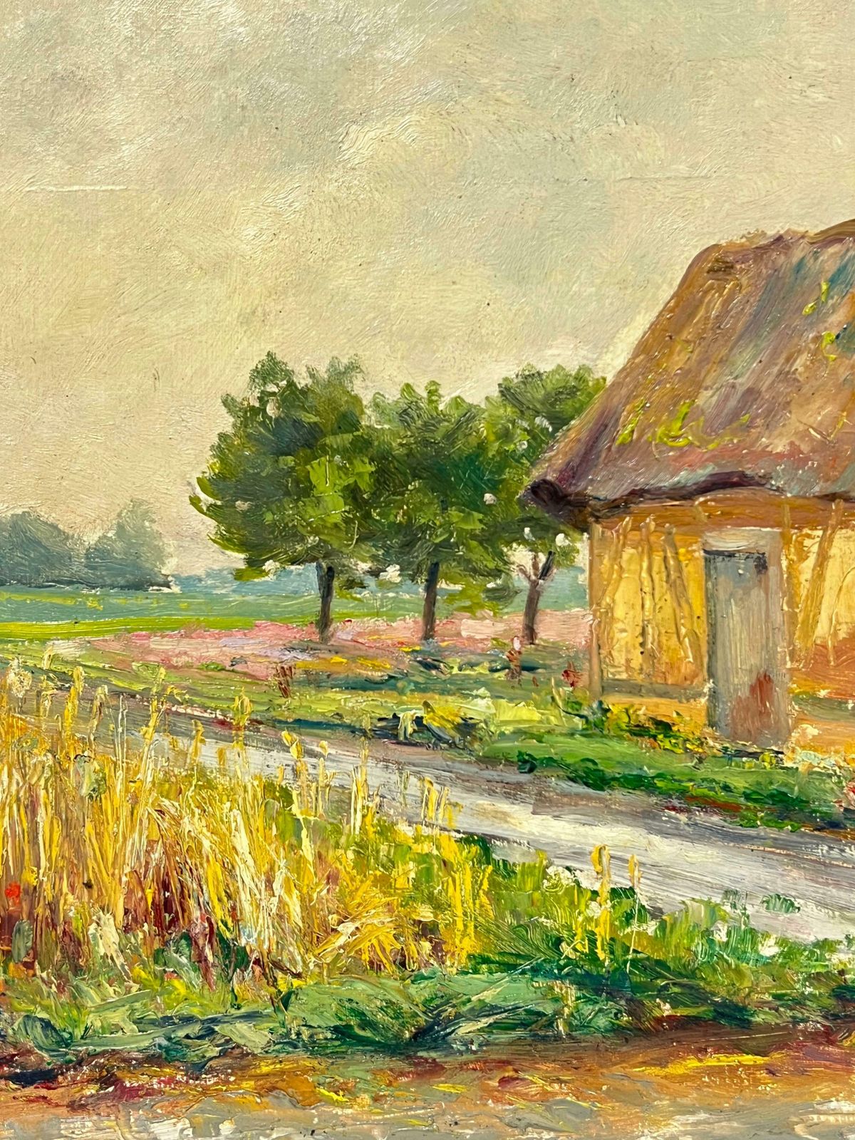 Regine Davidrustic Cottage With Thatched Roof In A Golden Wheat Field A Peaceful Countryside1950's photo furniture